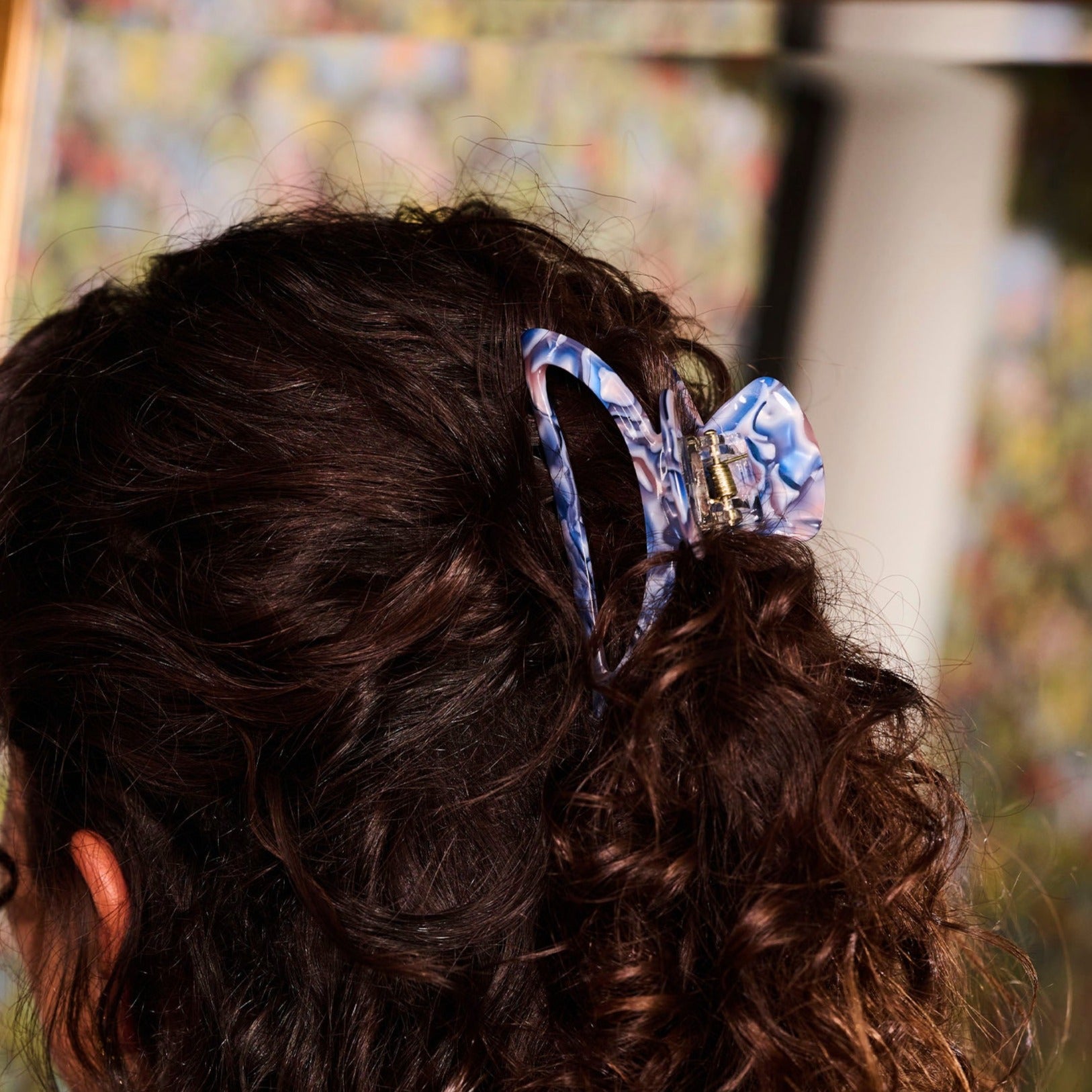 Pince à cheveux "Linda", jeans bleu