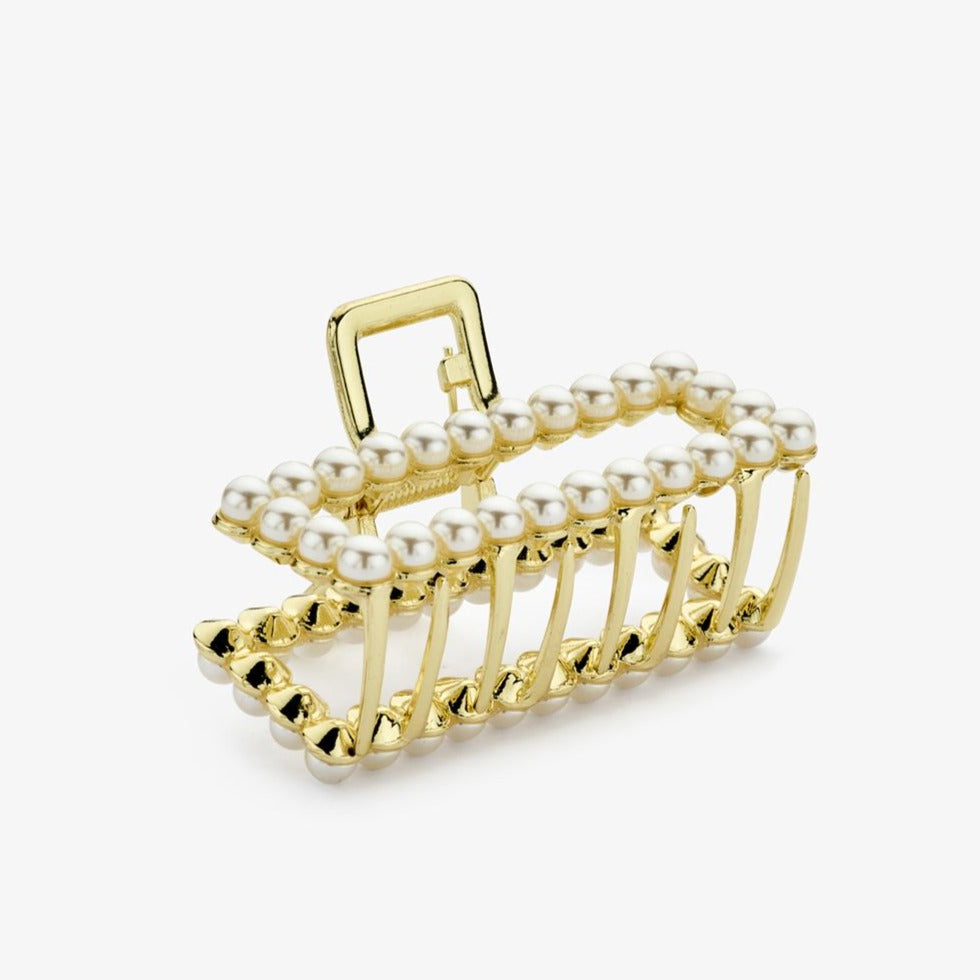 "Gracie" hair clip, with artificial pearls