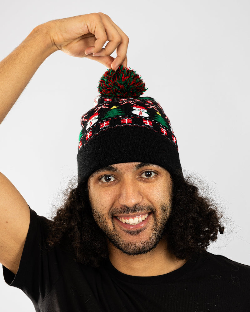 Bonnet de Noël clignotant "J'aime Noël"