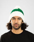 Bonnet de père Noël tricoté, vert / blanc