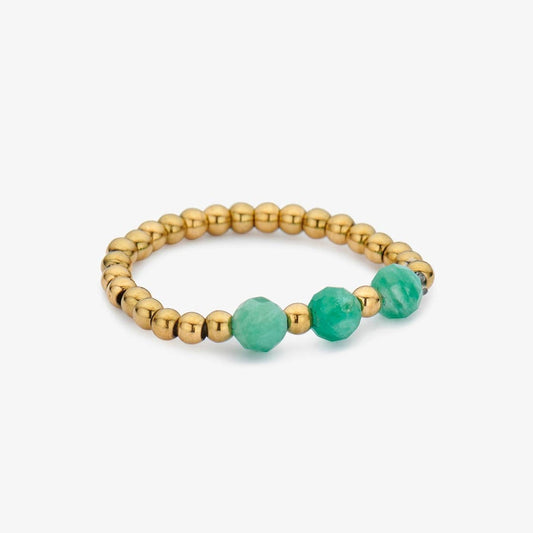 Gold plated ring with amazonite "Soraya"