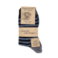 Striped Alpaca Wool Socks, 2 Pairs (Dark Blue)