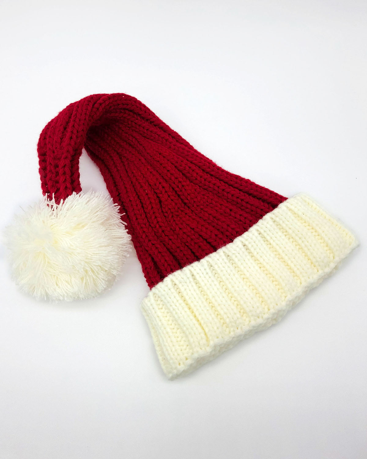Bonnet de Père Noël Tricoté pour tout-petits rouge/blanc