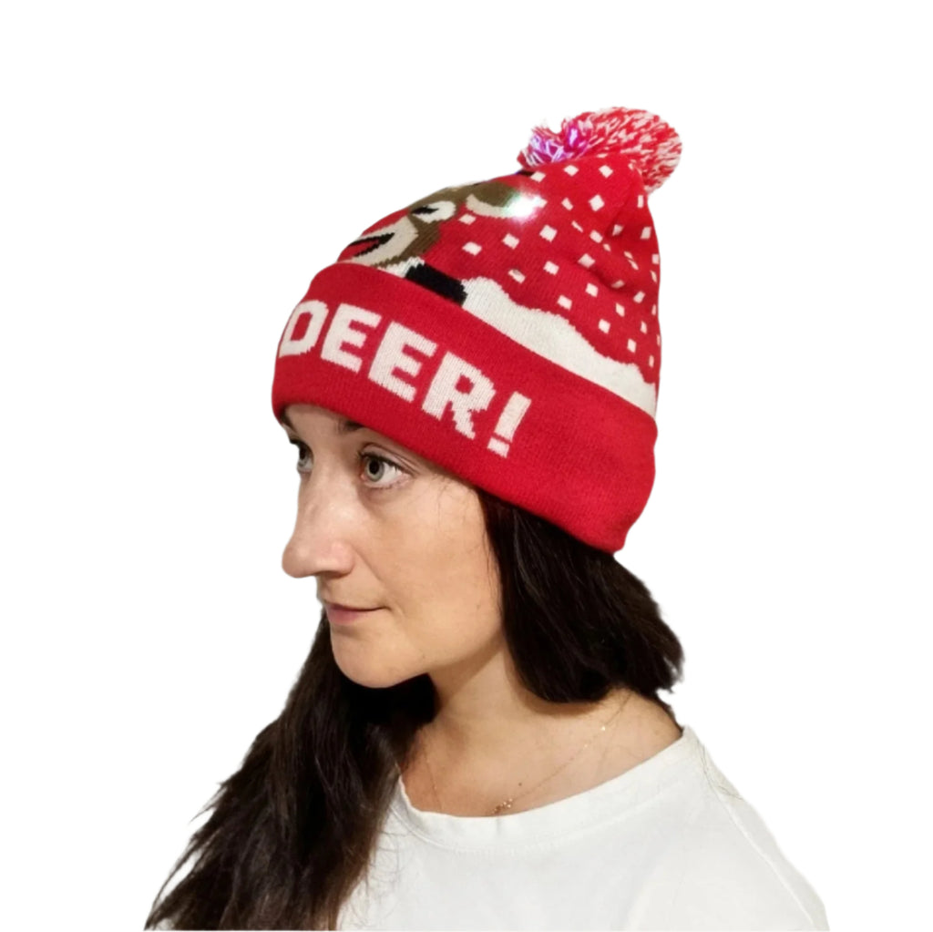 Bonnet de Noël clignotant "Oh Deer!"