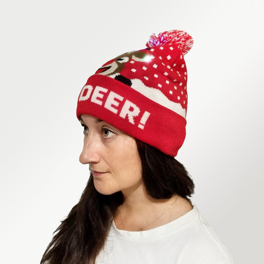 Bonnet de Noël clignotant "Oh Deer!"