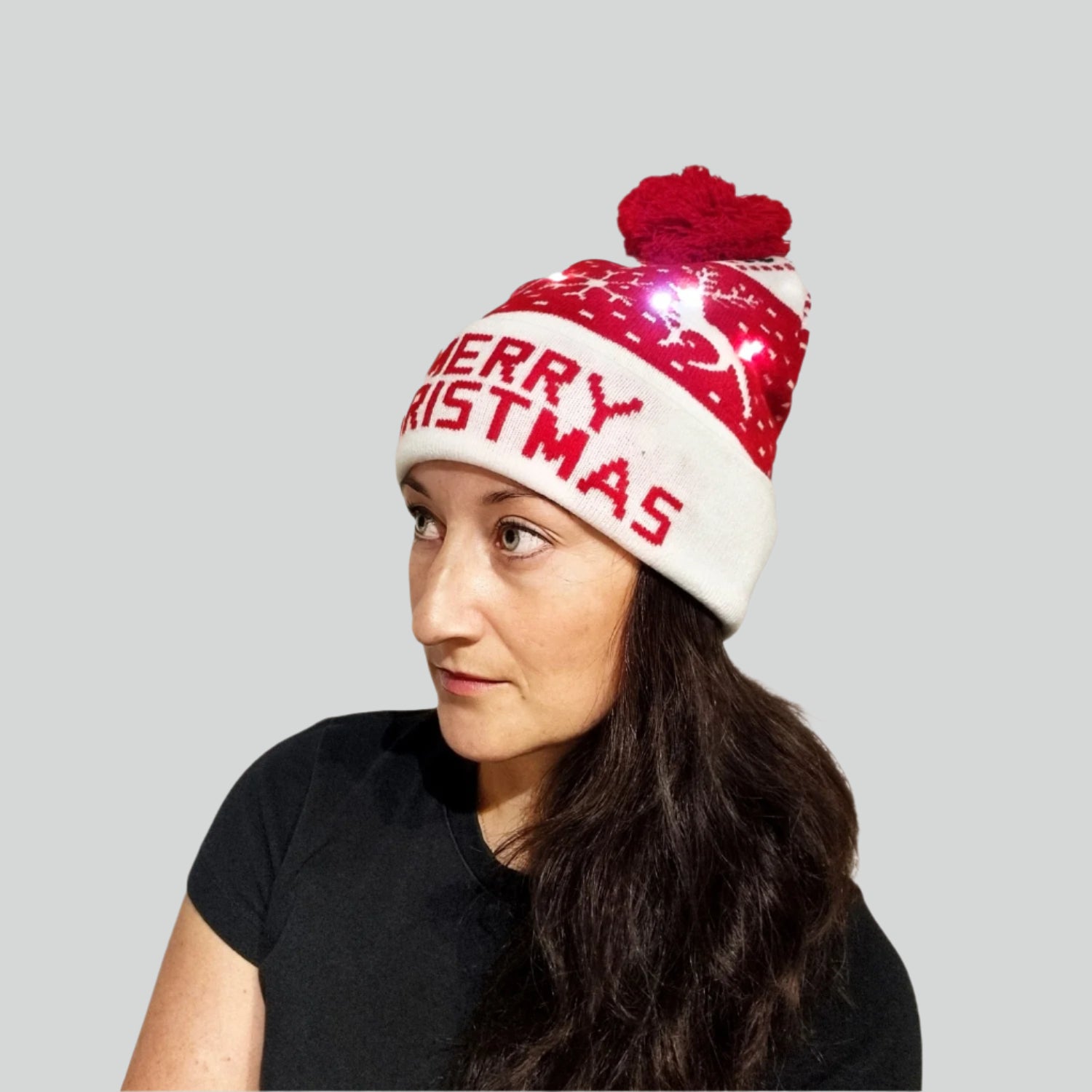 Bonnet de Noël clignotant "Merry Christmas!"