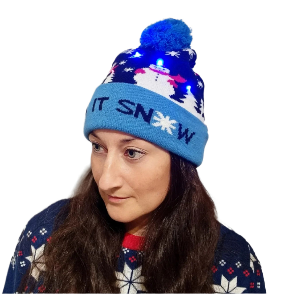 Bonnet de Noël clignotant "Let it Snow!"