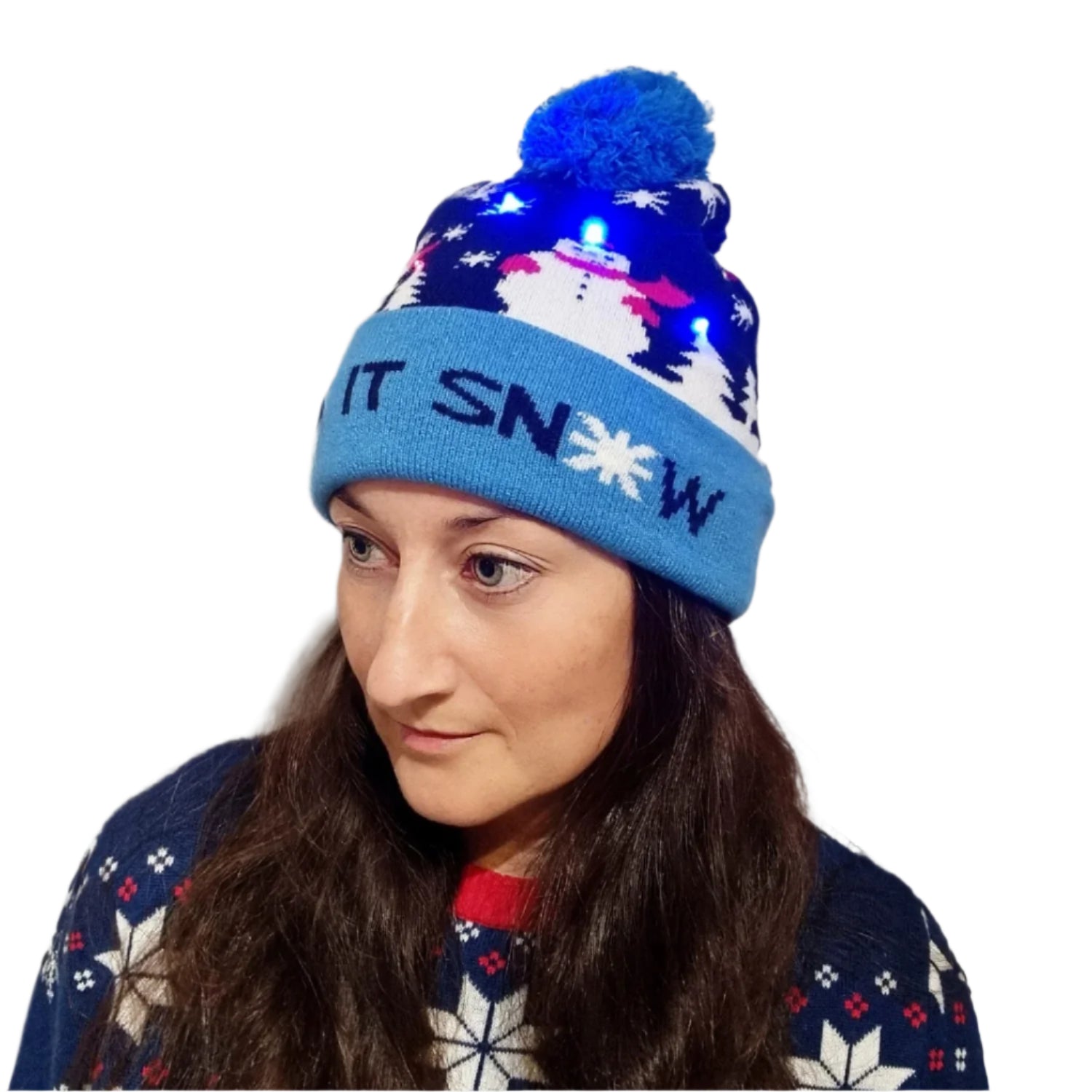 Bonnet de Noël clignotant "Let it Snow!"