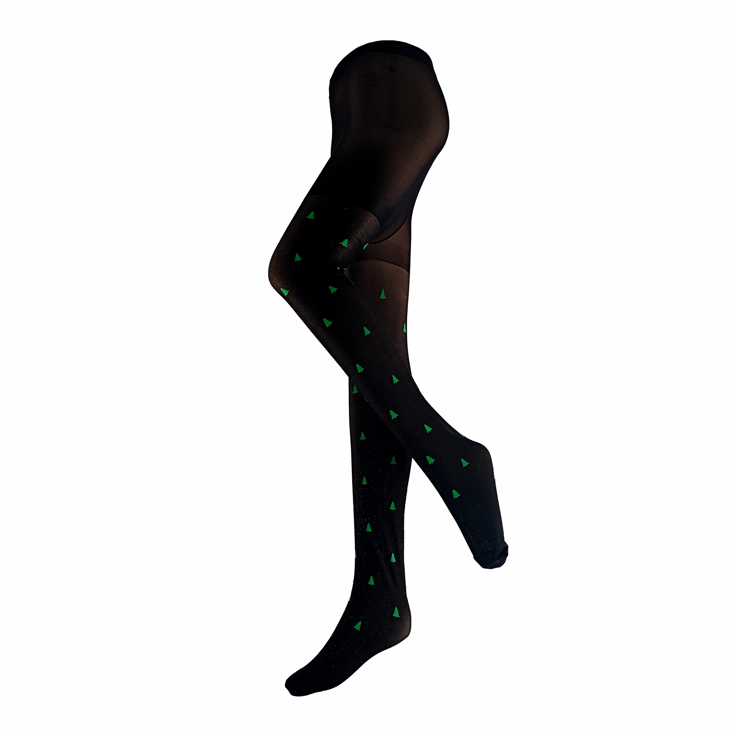 Collants noirs avec arbres de Noël