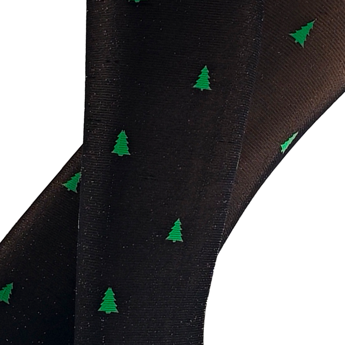 Collants noirs avec arbres de Noël