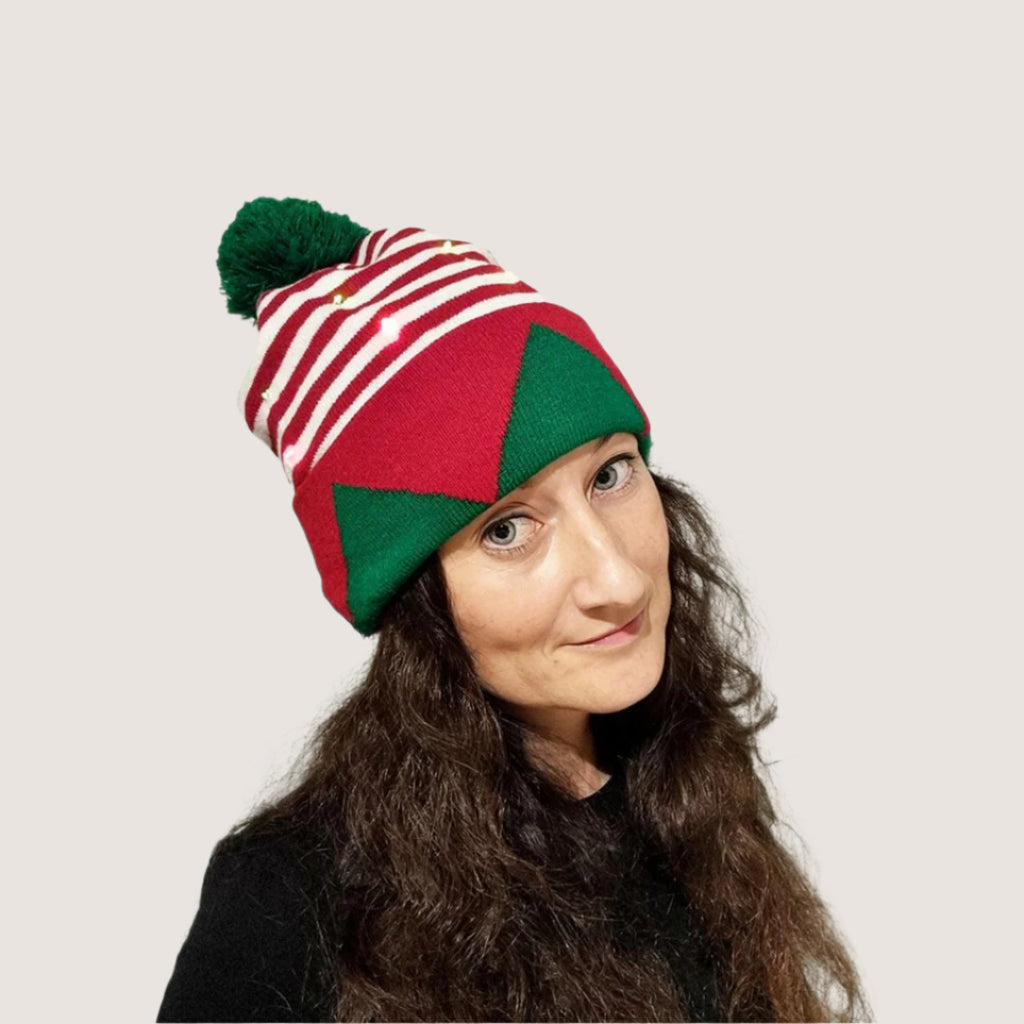 Flashing Christmas Beanie "Classic Blue" 