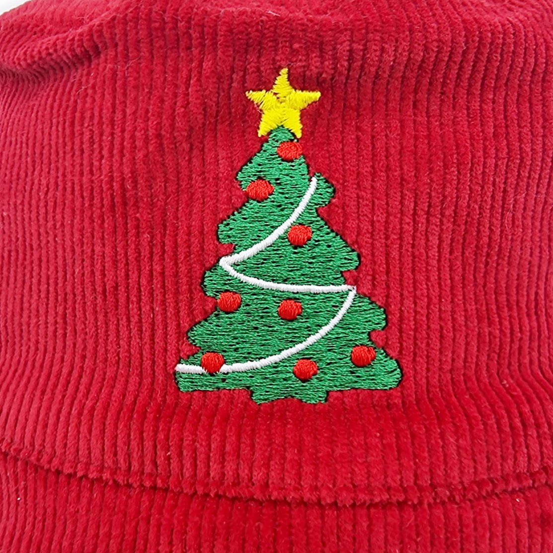 Chapeau bob "Arbre de Noël" réversible