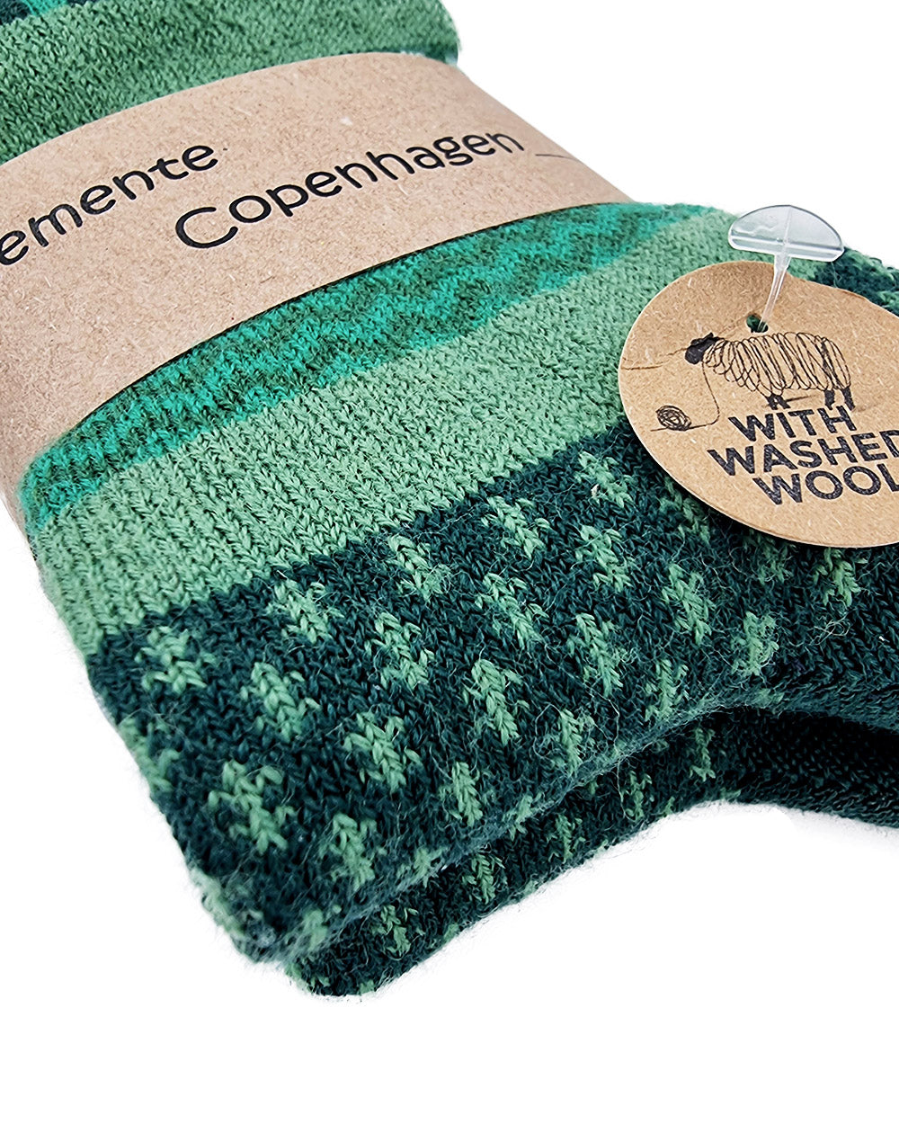 Emerald green wool socks, pack of 2 pairs
