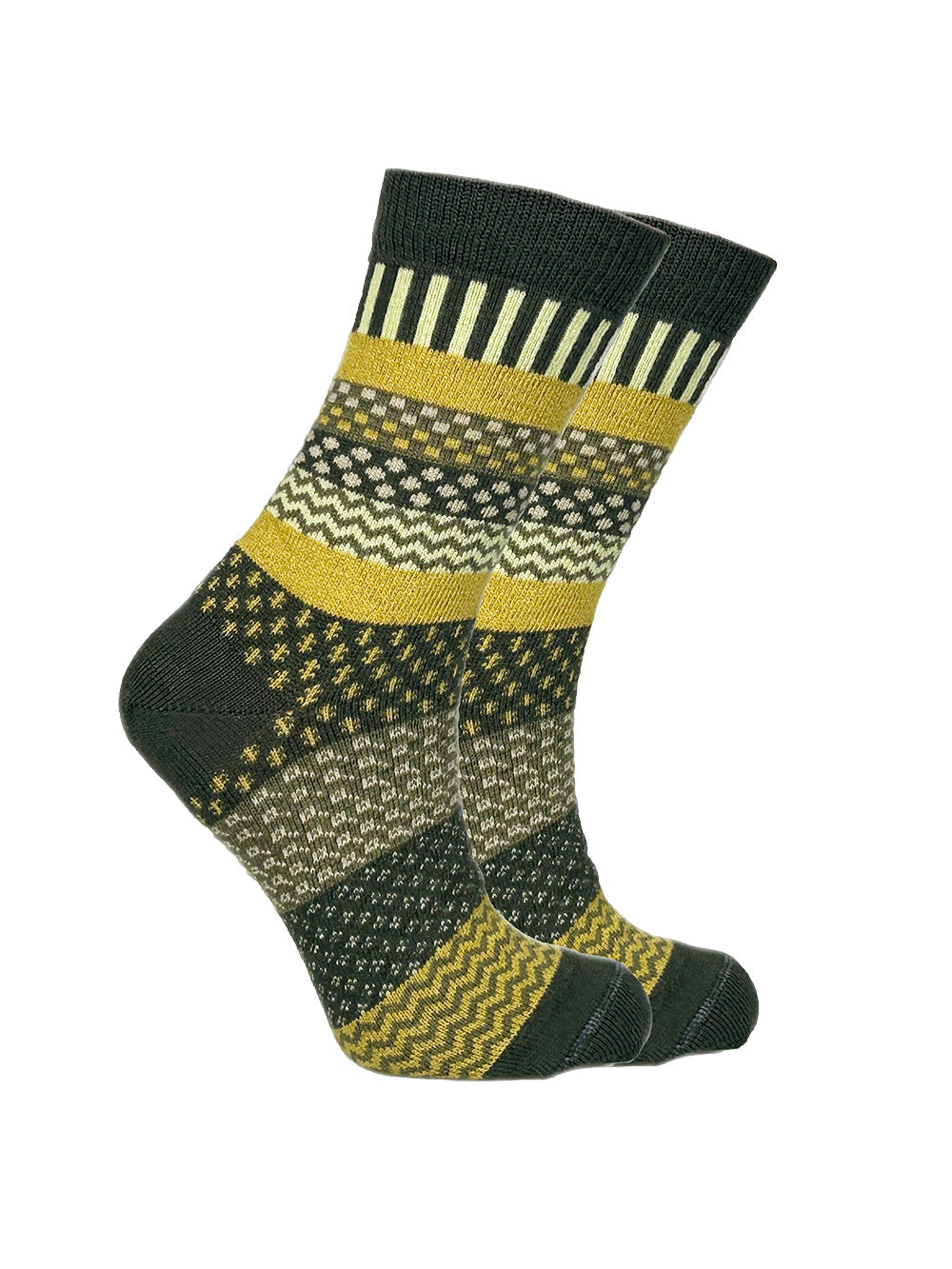 Green wool socks, pack of 2 pairs