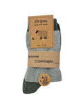 Chaussettes en Laine à rayures vertes, lot de 2 paires