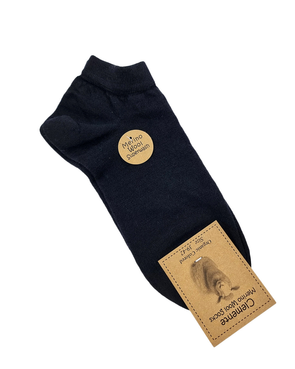 Chaussettes courtes en laine mérinos, noires