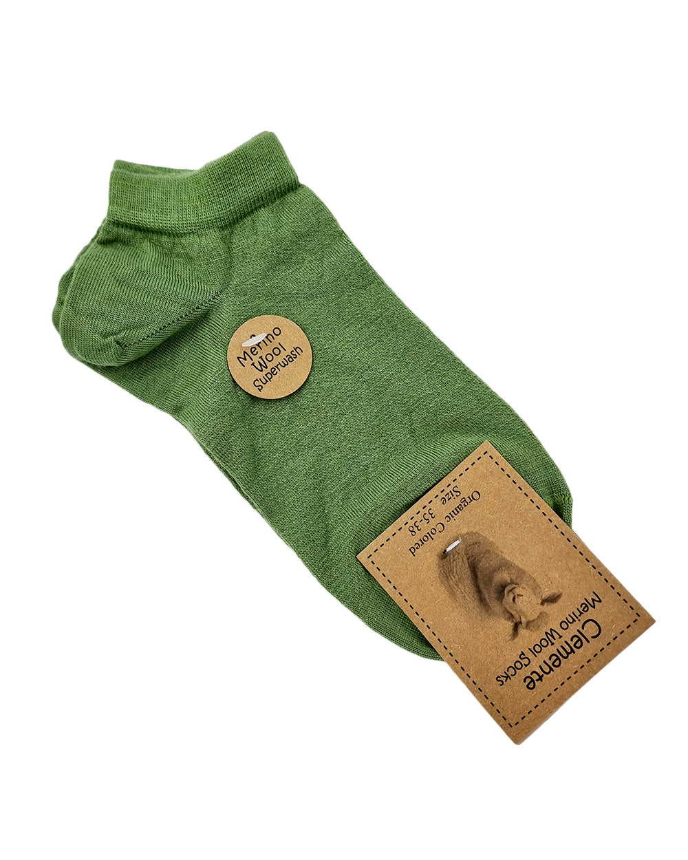 Chaussettes courtes en laine mérinos, vertes