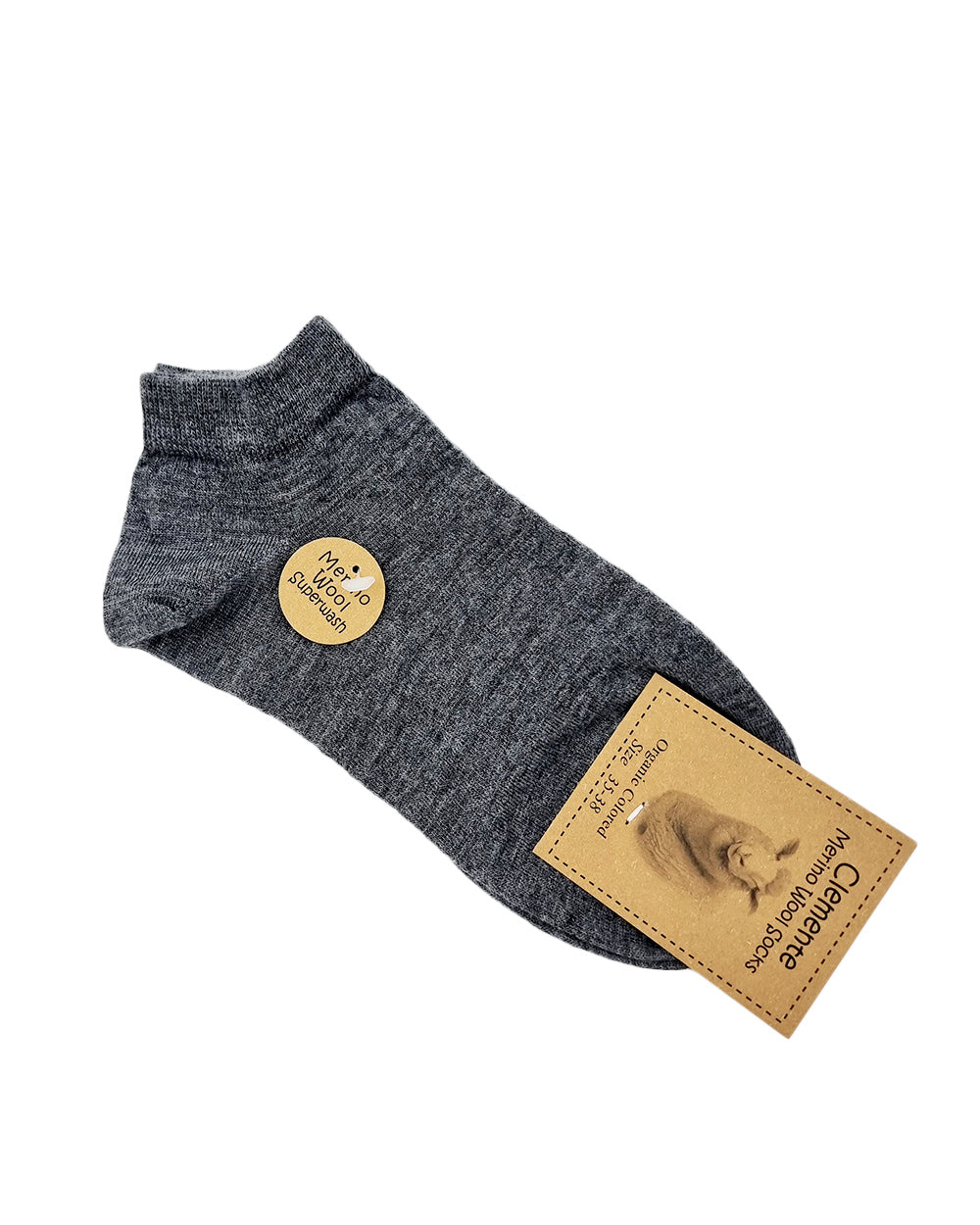 Chaussettes courtes en laine mérinos, grises