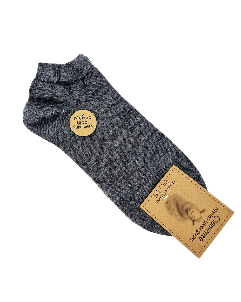 Chaussettes courtes en laine mérinos, grises