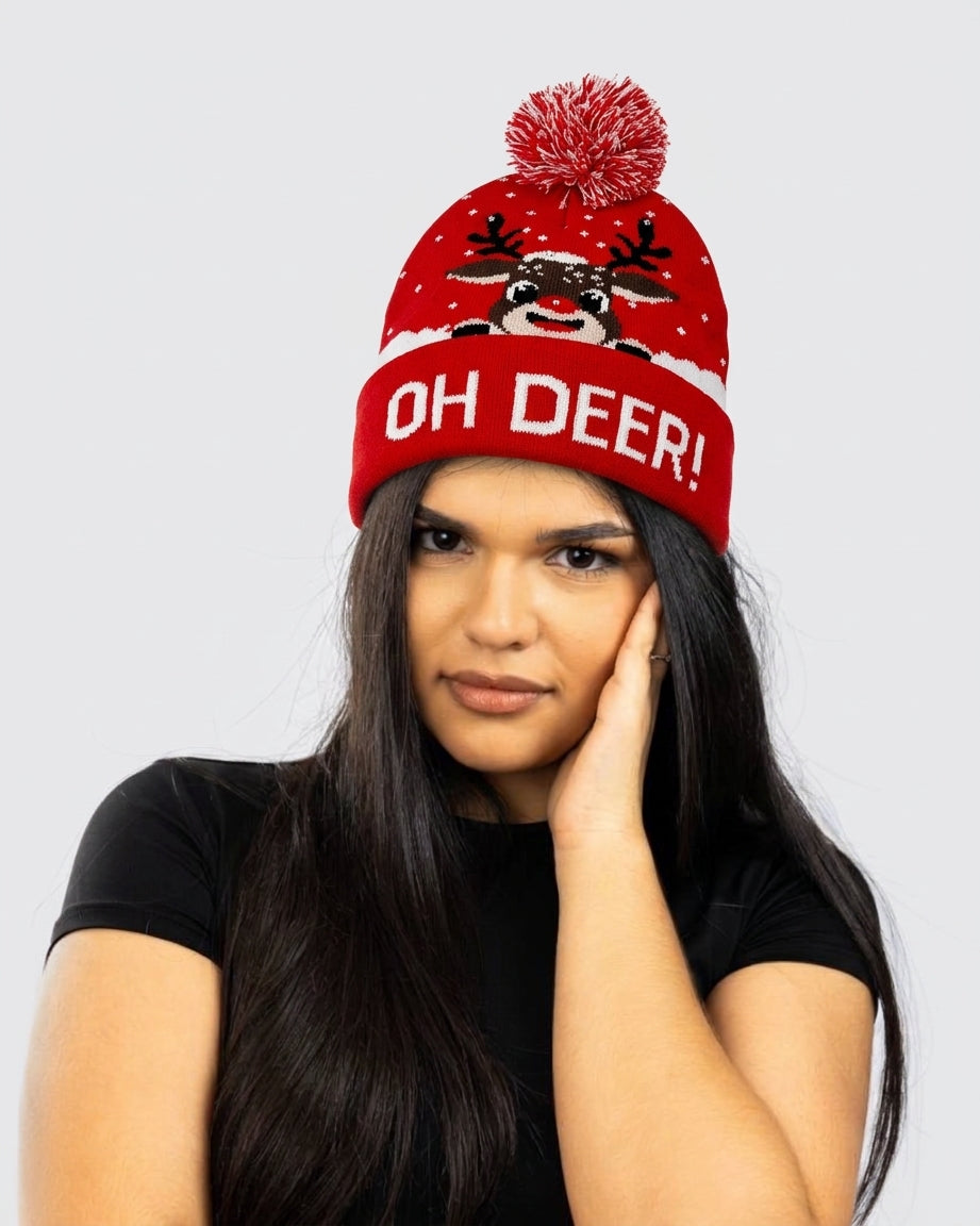 Bonnet de Noël clignotant "Oh Deer!"