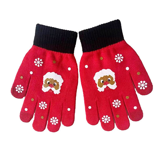 Christmas gloves for children red
