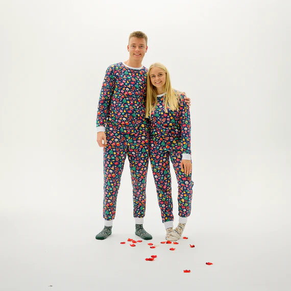 "Crazy" organic cotton Christmas pajamas