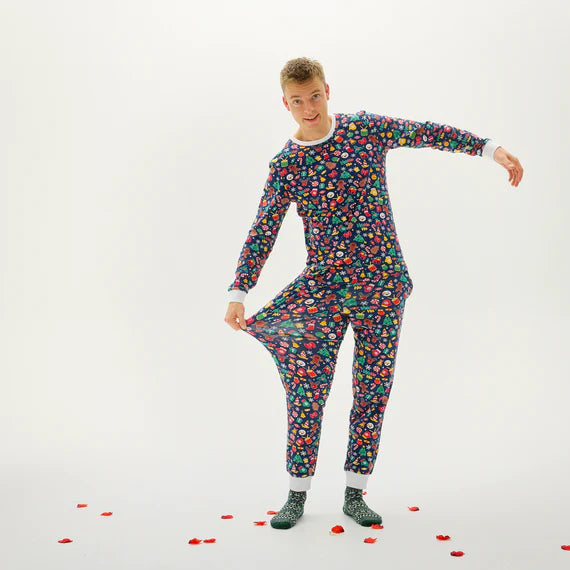 "Crazy" organic cotton Christmas pajamas