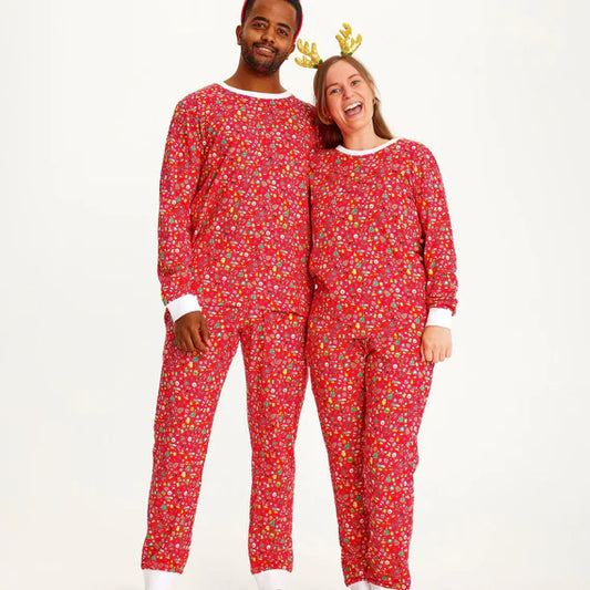 Pyjama de Noël "Crazy" rouge coton BIO
