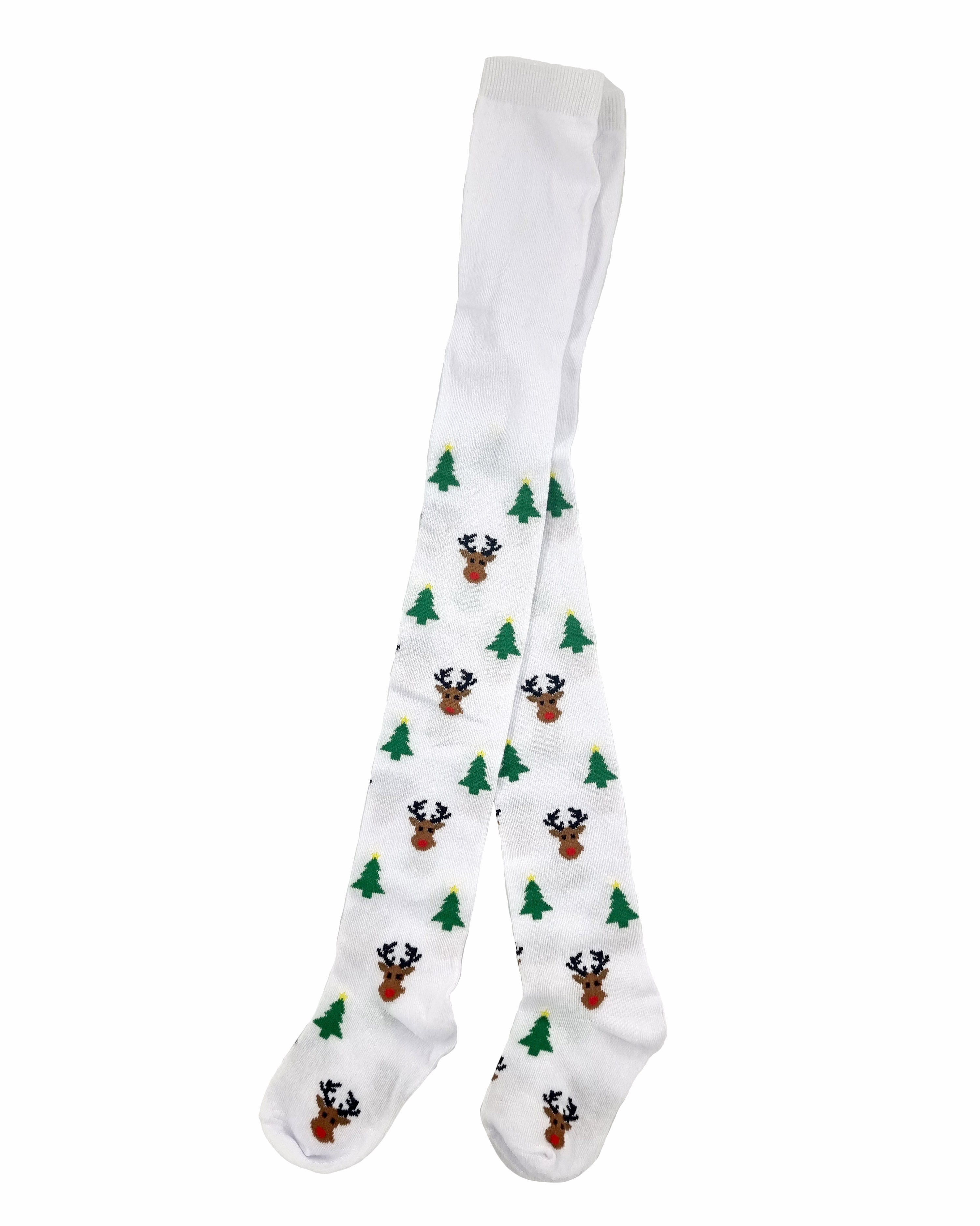 Collants pour enfants avec Rudolph, blancs