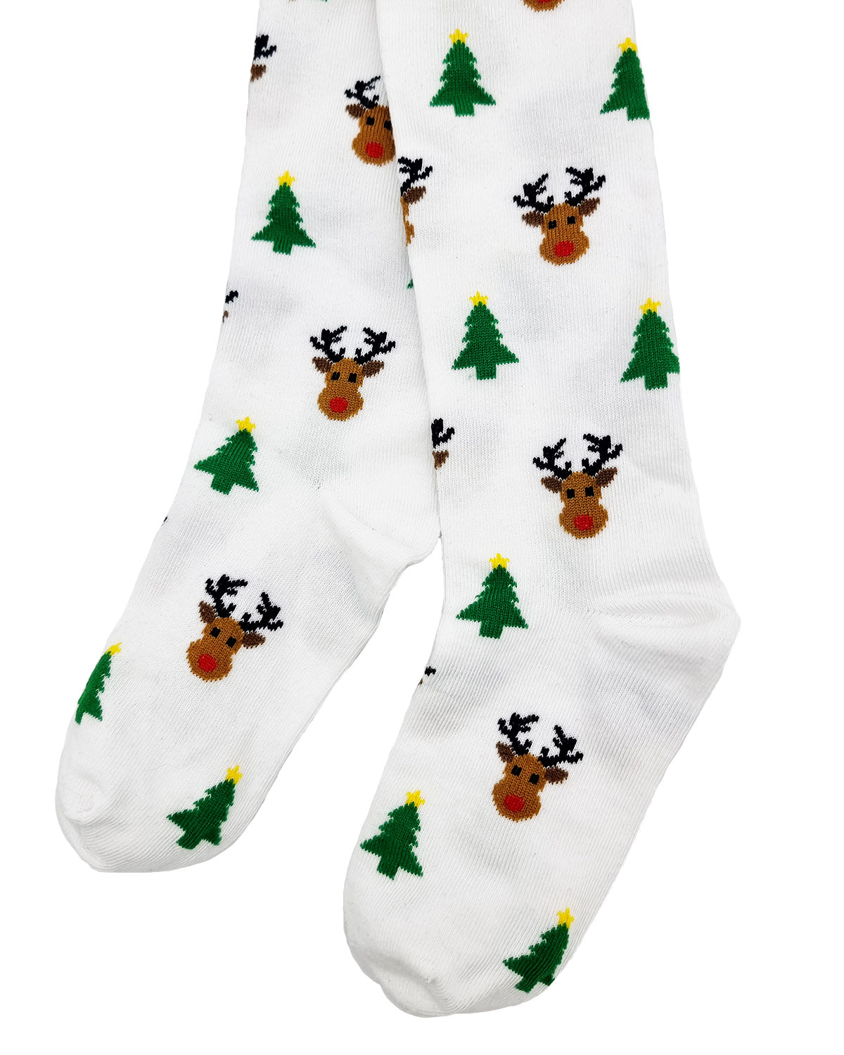 Collants pour enfants avec Rudolph, blancs