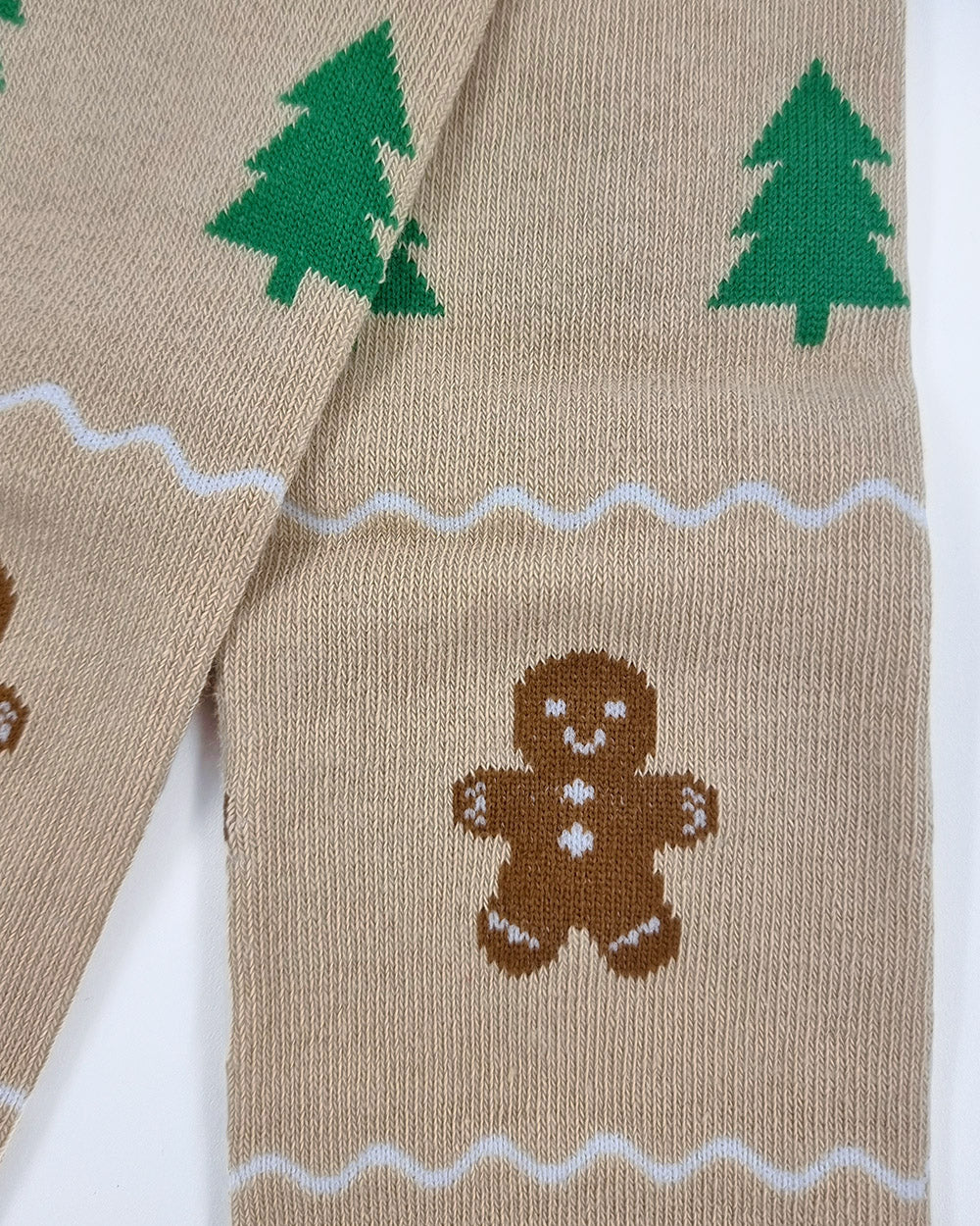Collants pour enfants avec Père Noël, beiges
