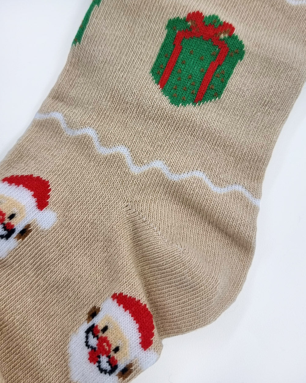 Collants pour enfants avec Père Noël, beiges