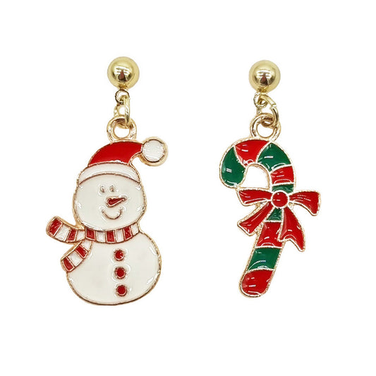 “Snowman &amp; Candycane” Earrings