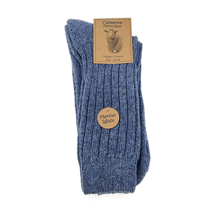 Chaussettes en laine mérinos, bleues