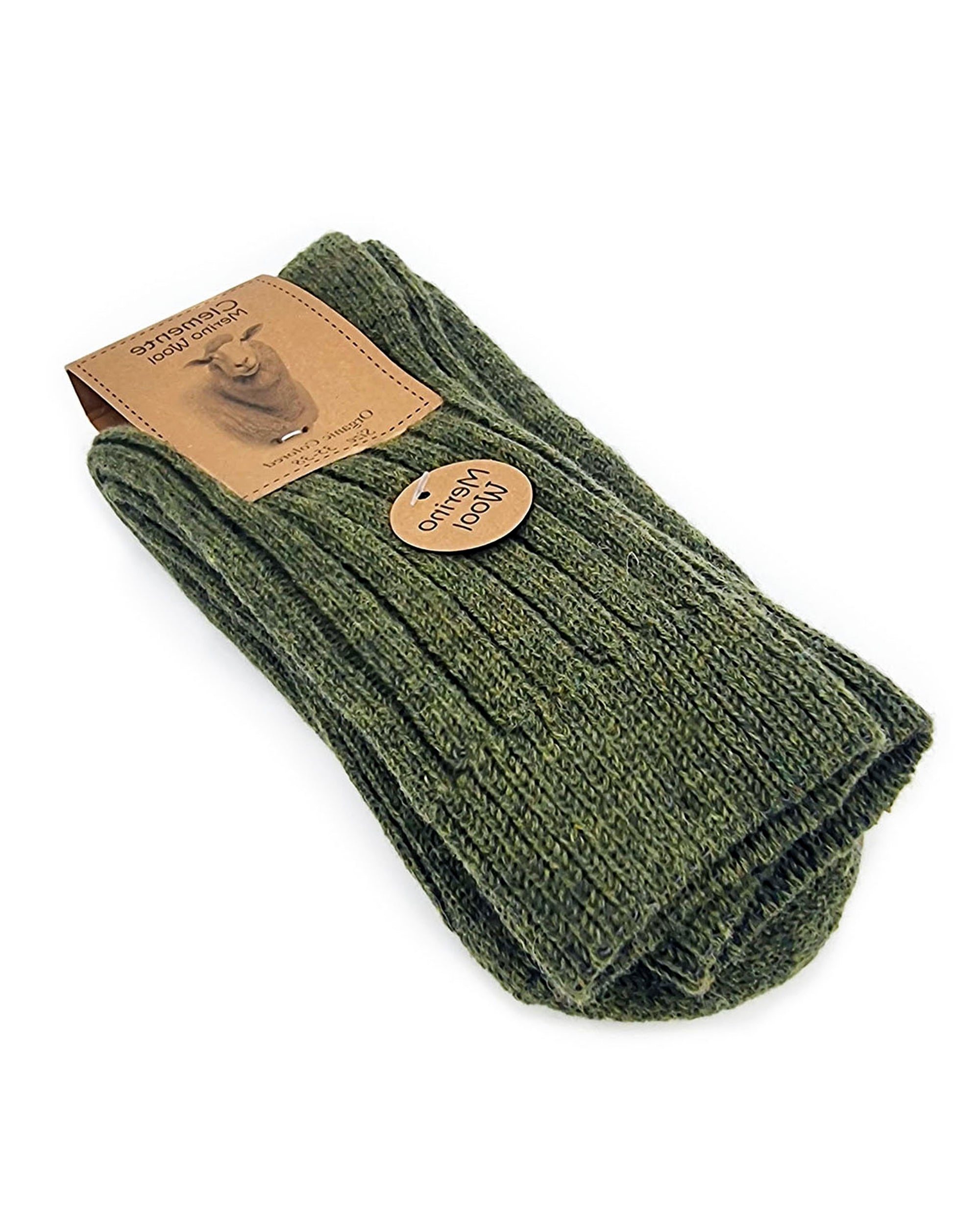 Chaussettes en laine mérinos, vertes