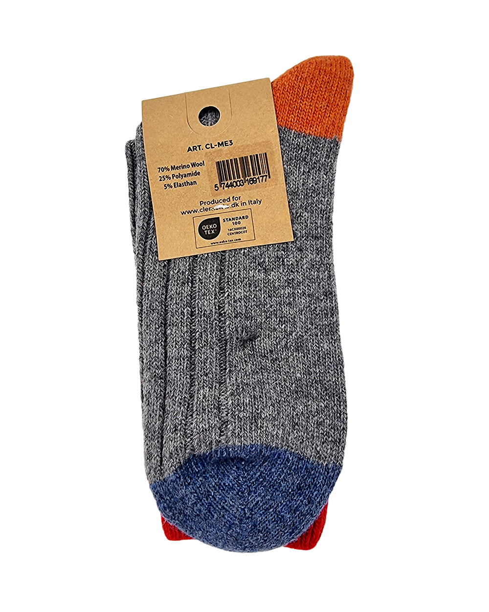 Chaussettes en laine mérinos, grises