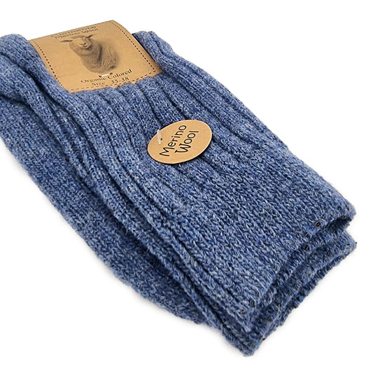 Merino wool socks, blue