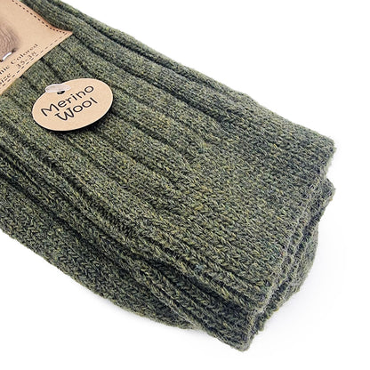 Chaussettes en laine mérinos, vertes