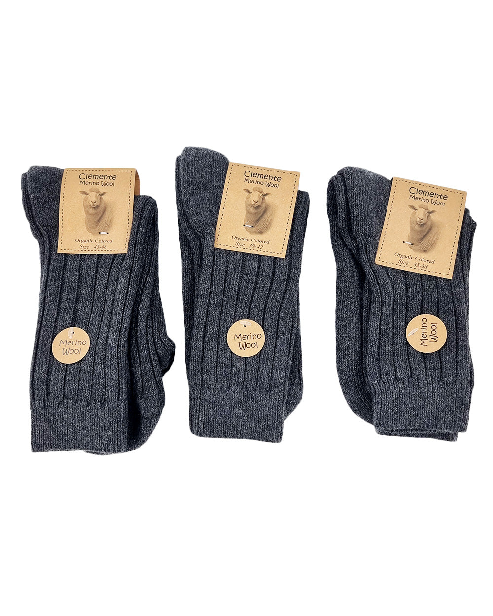 Chaussettes en laine mérinos, anthracite