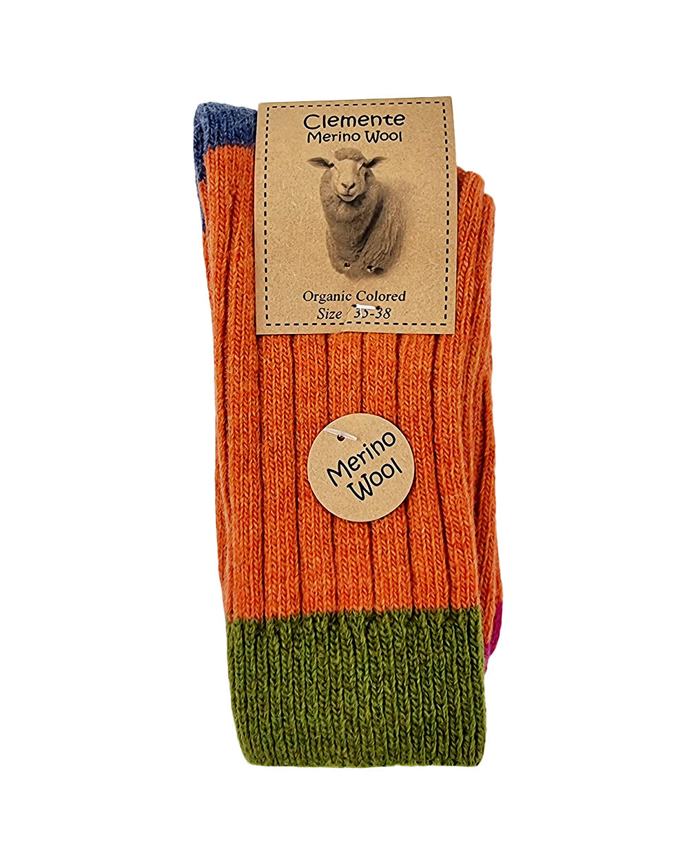 Chaussettes en laine mérinos, orange