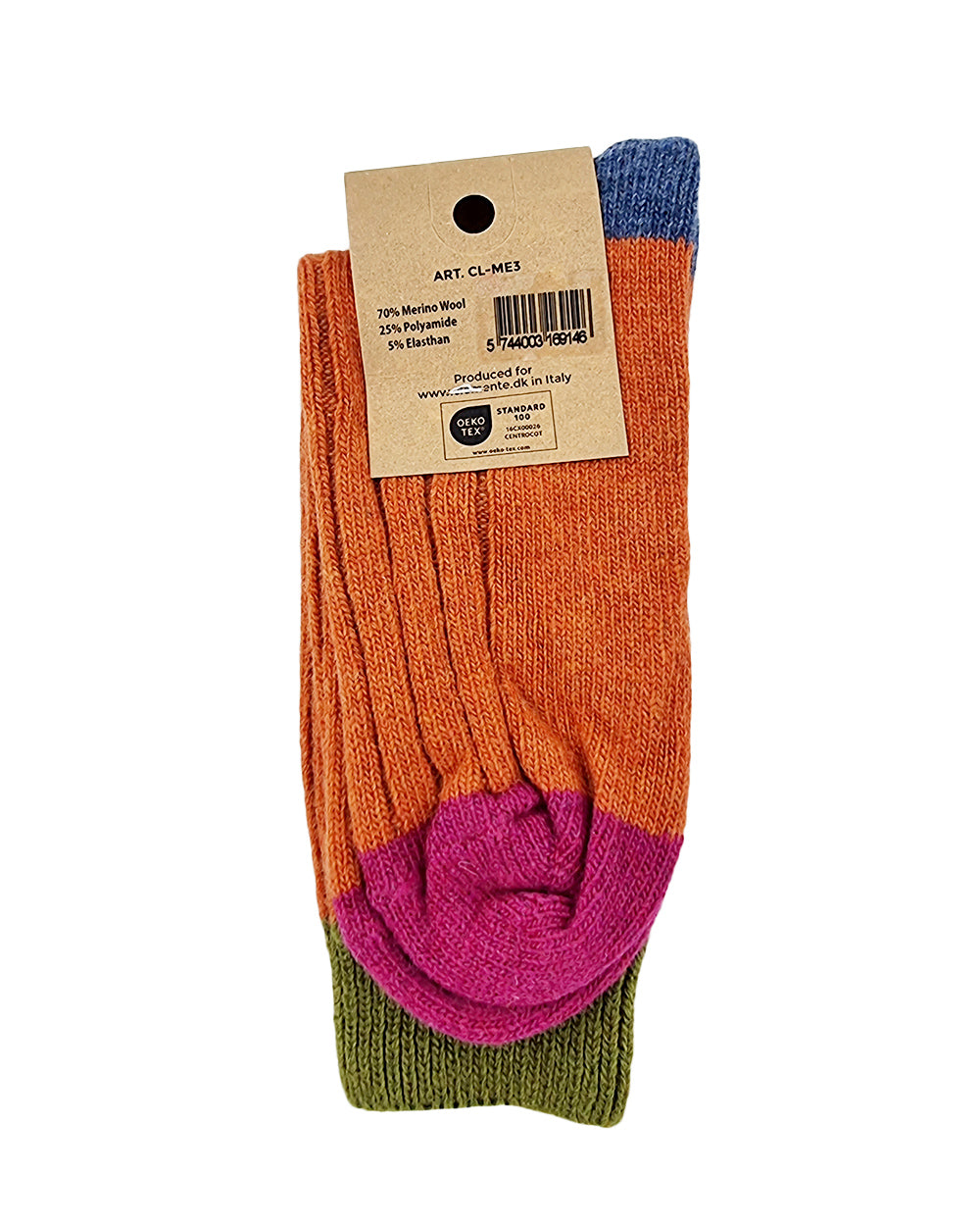 Chaussettes en laine mérinos, orange