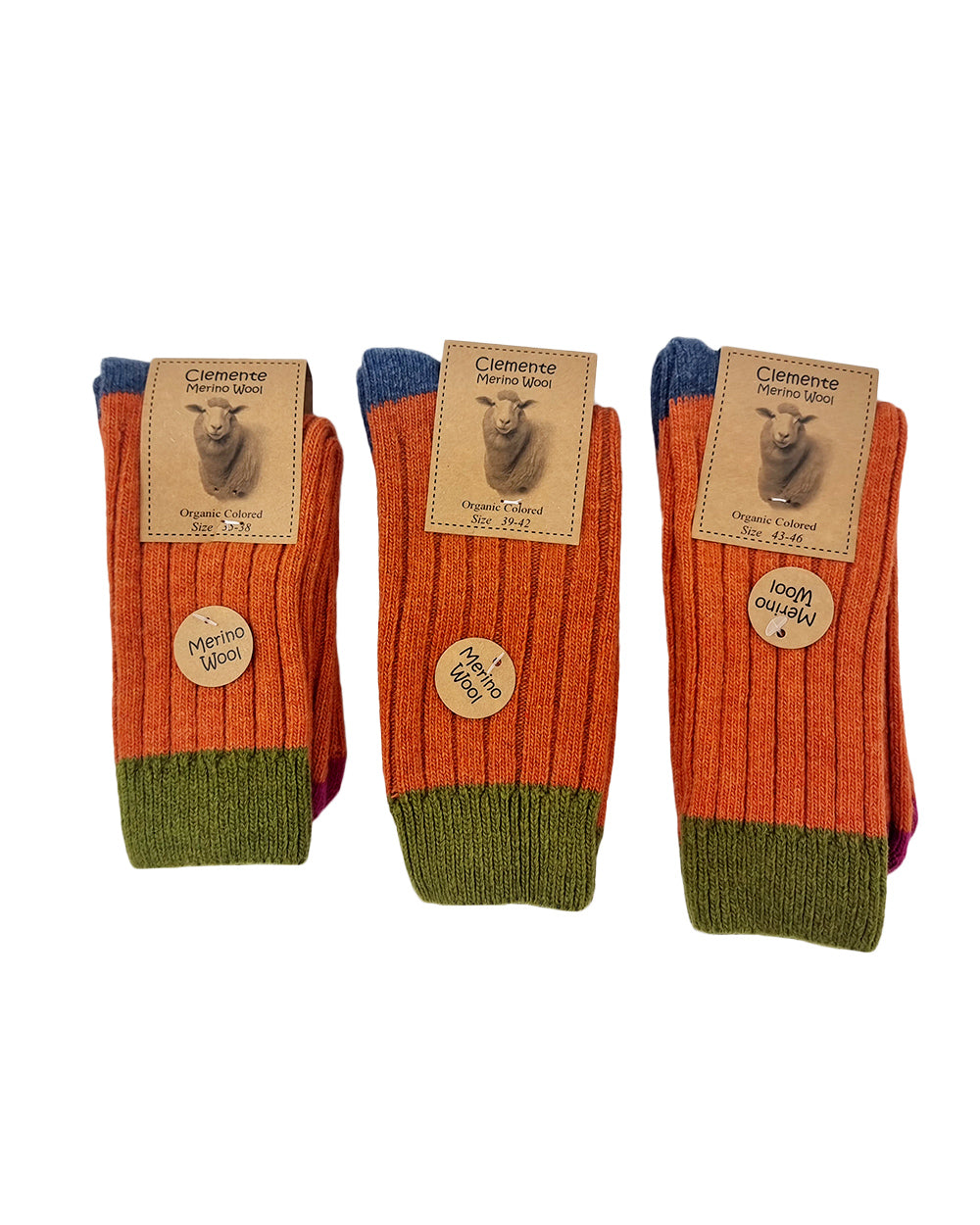 Chaussettes en laine mérinos, orange