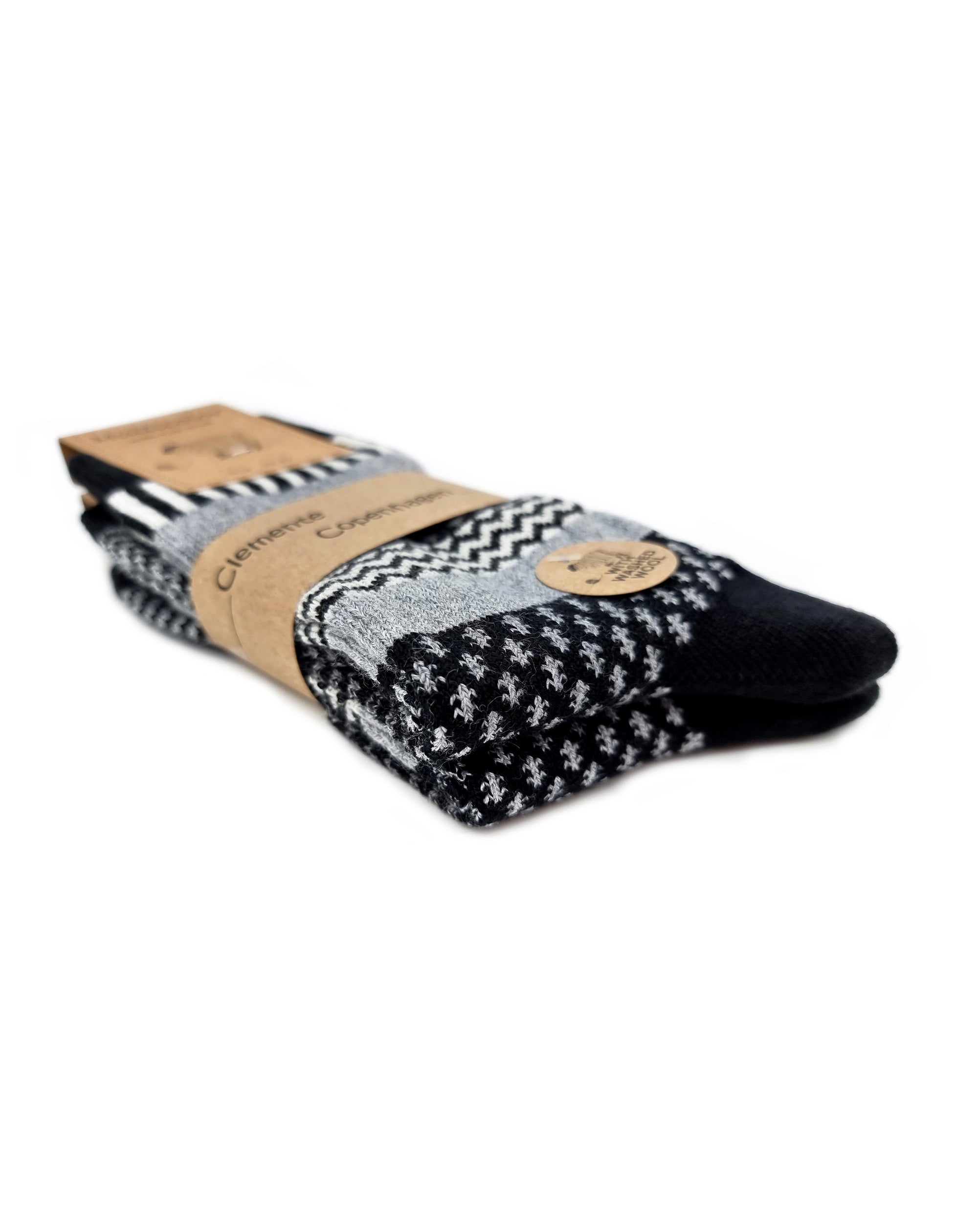Chaussettes en Laine noires, lot de 2 paires