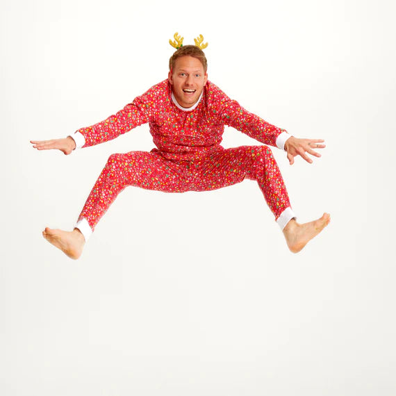 "Crazy" red organic cotton Christmas pajamas