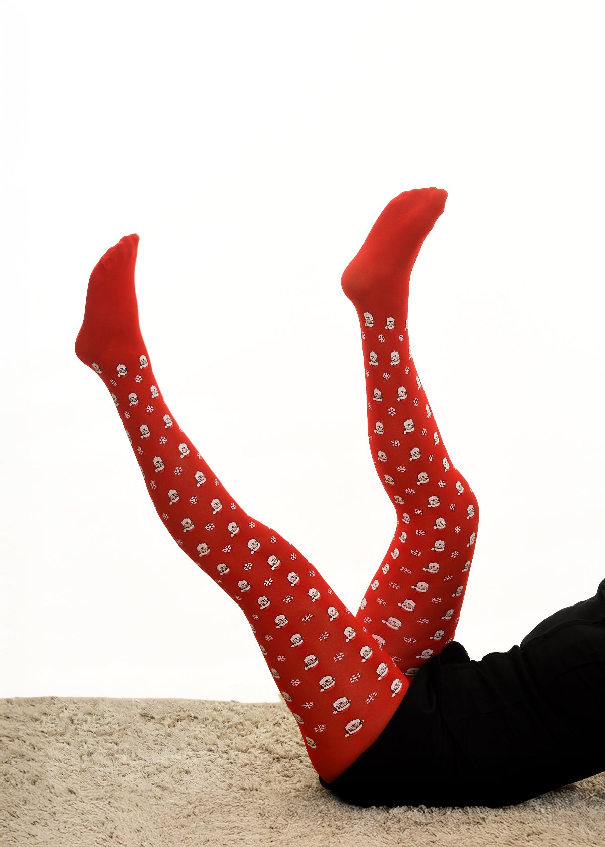 Collants rouges avec Père Noël