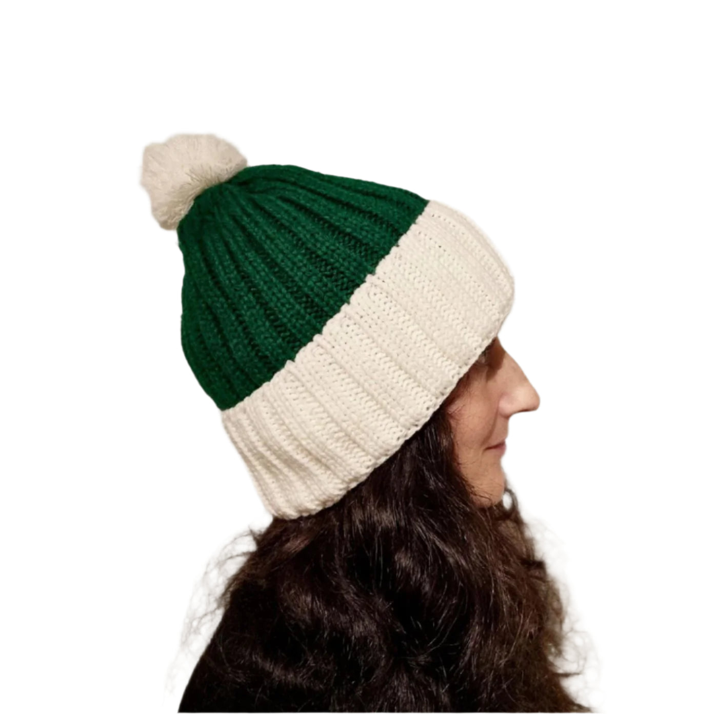 Knitted Santa Hat, Green/White