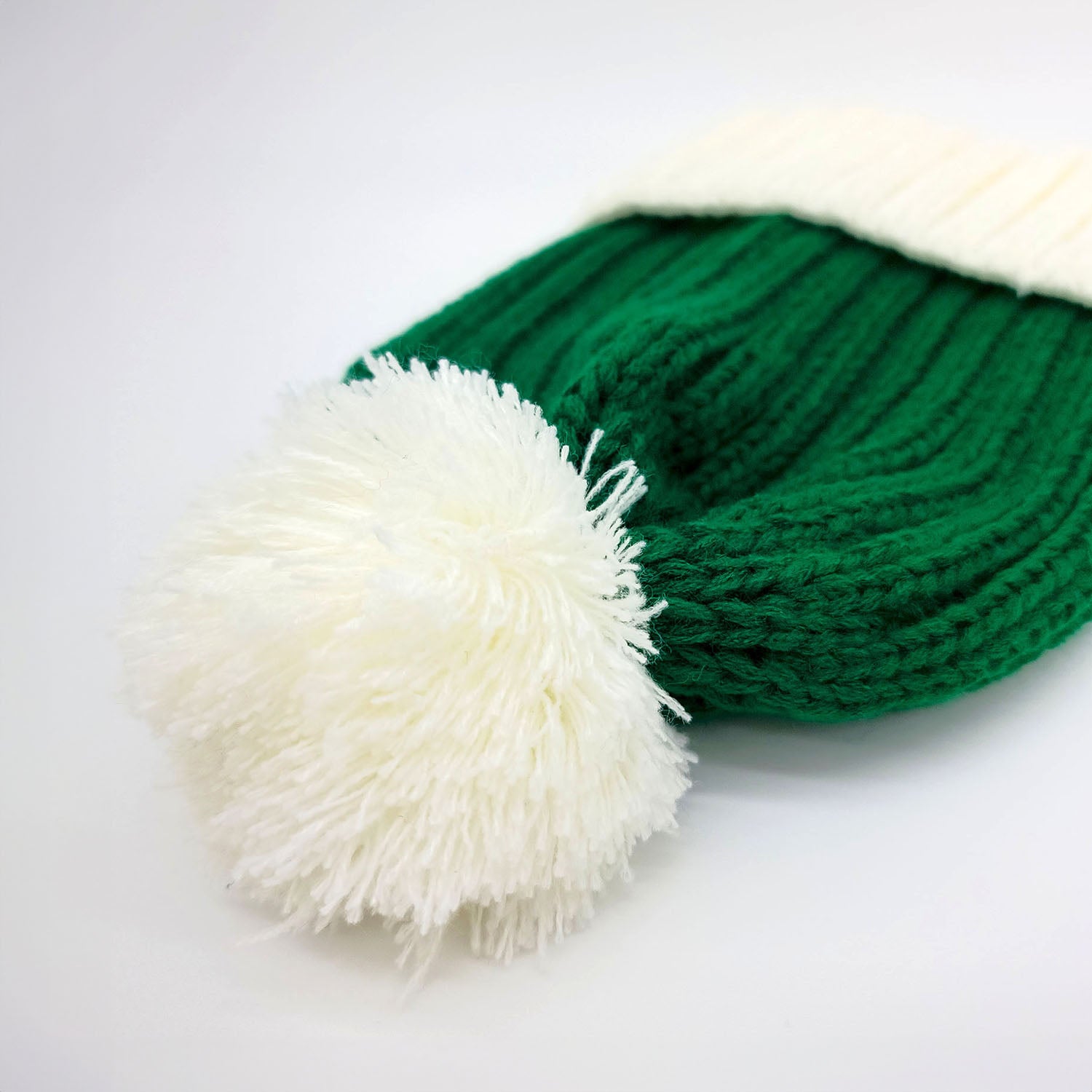 Knitted Santa Hat, Green/White