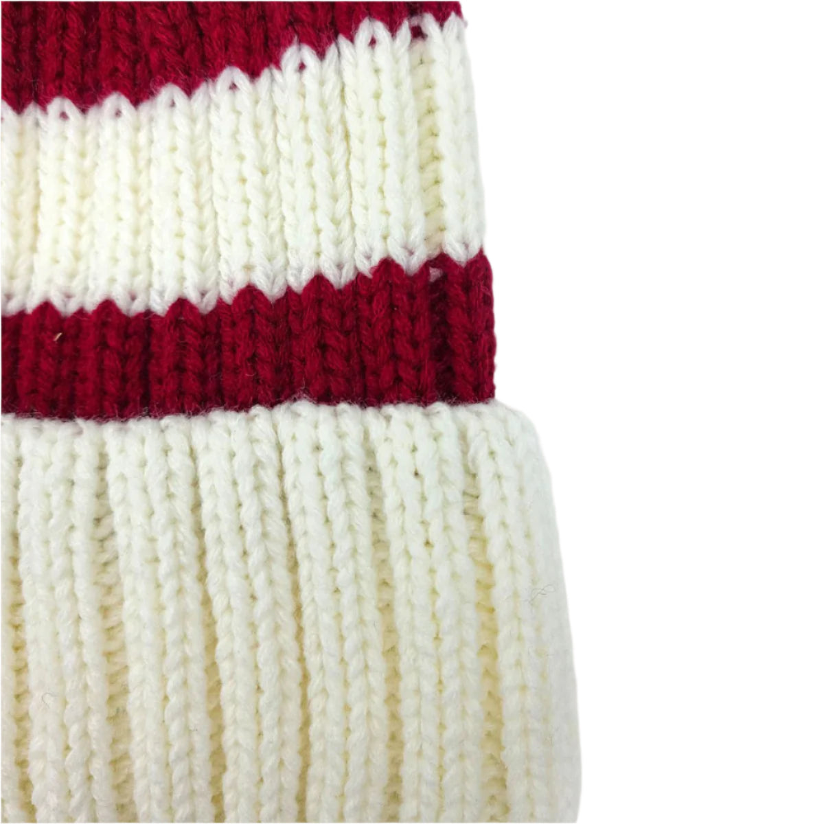 Bonnet de père Noël tricoté à rayures, rouge / blanc