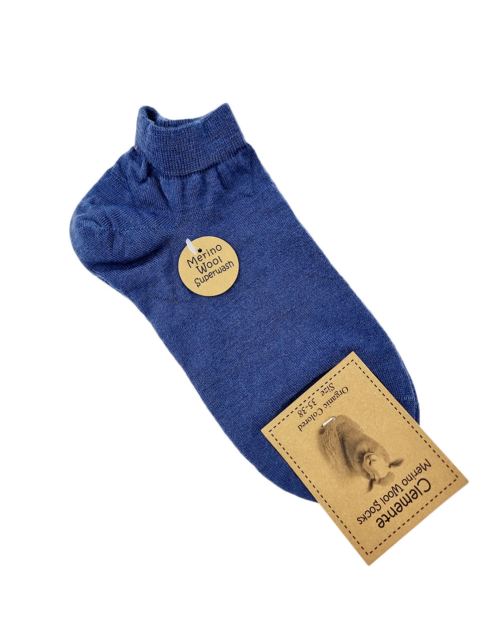 Chaussettes courtes en laine mérinos, bleues
