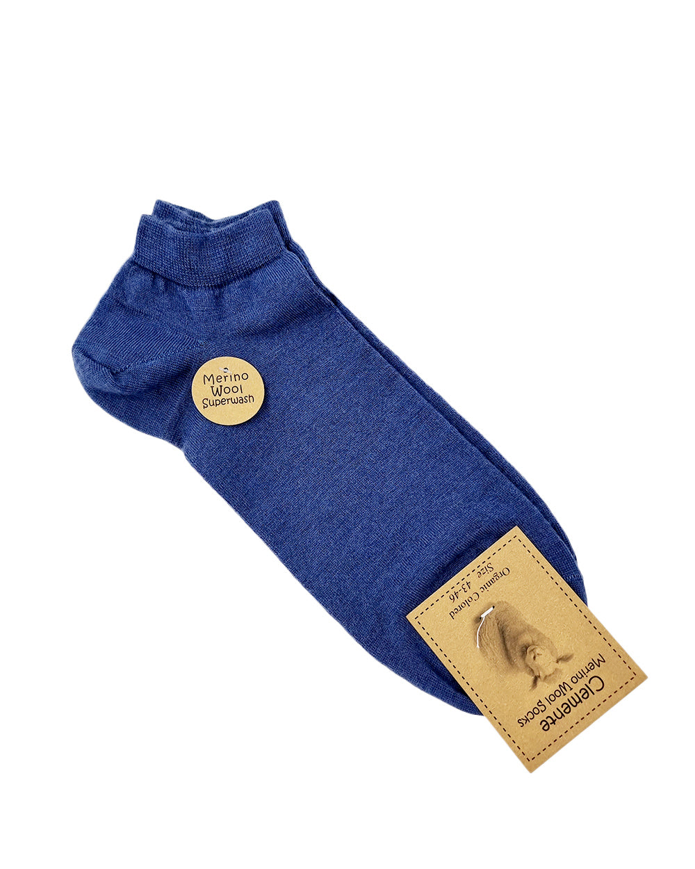 Chaussettes courtes en laine mérinos, bleues
